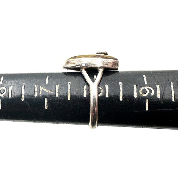 American Southwest Womens Ring Abalone Heart Sterling Silver Size 8 - Picture 3 of 4